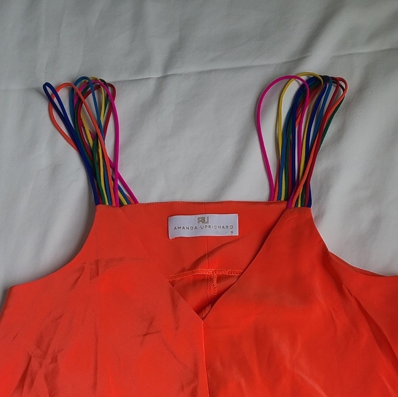 Amanda Uprichard Mulit Color Strap Orange Tank Top - Picture 4 of 4